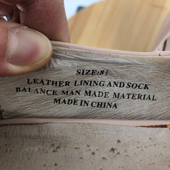 Roberto Vianni Nude Beige Glossy Leather Peep Toe high Heels size 8.5 - Picture 8 of 13